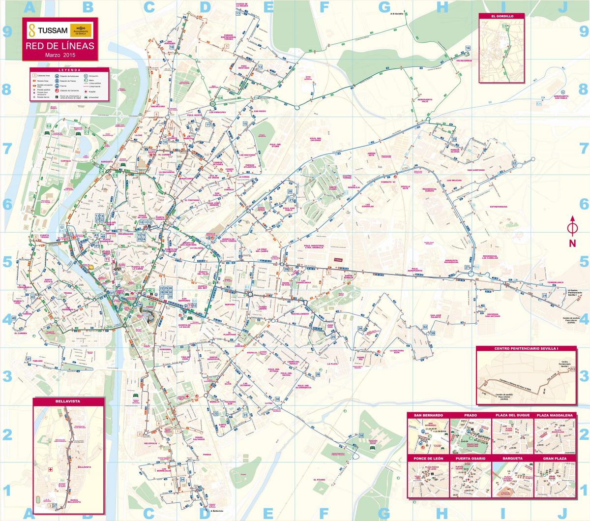 Sevilla transporte público mapa