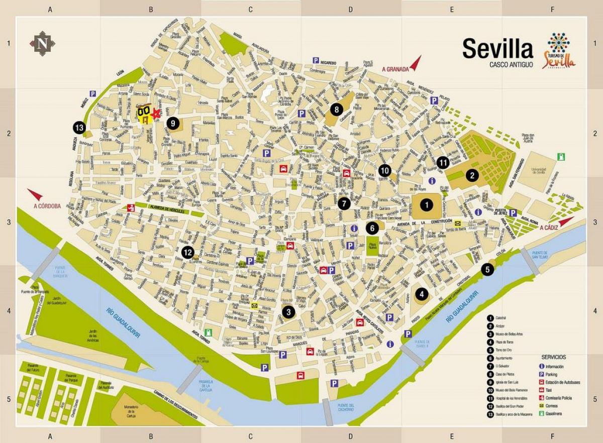 mapa de balde rúa mapa de Sevilla españa