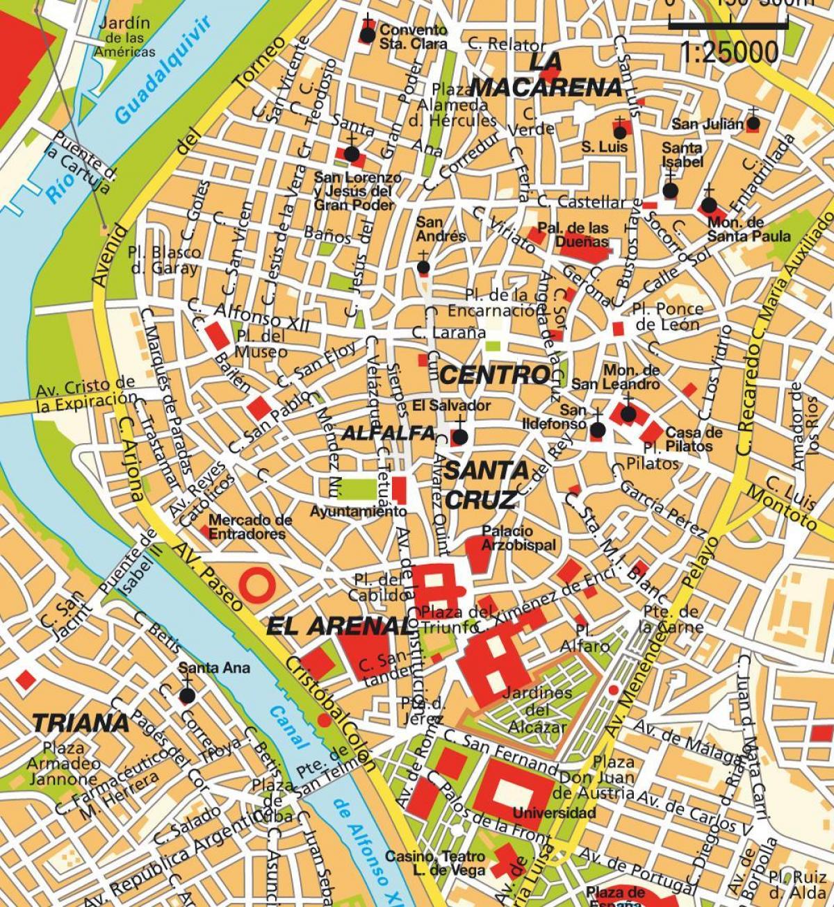 mapa de Sevilla españa centro da cidade
