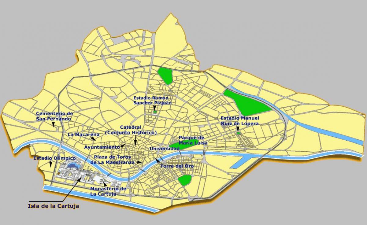 Sevilla españa atraccións mapa