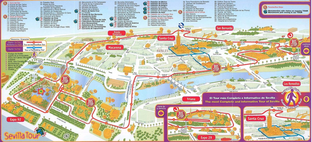 turística rúa Sevilla mapa