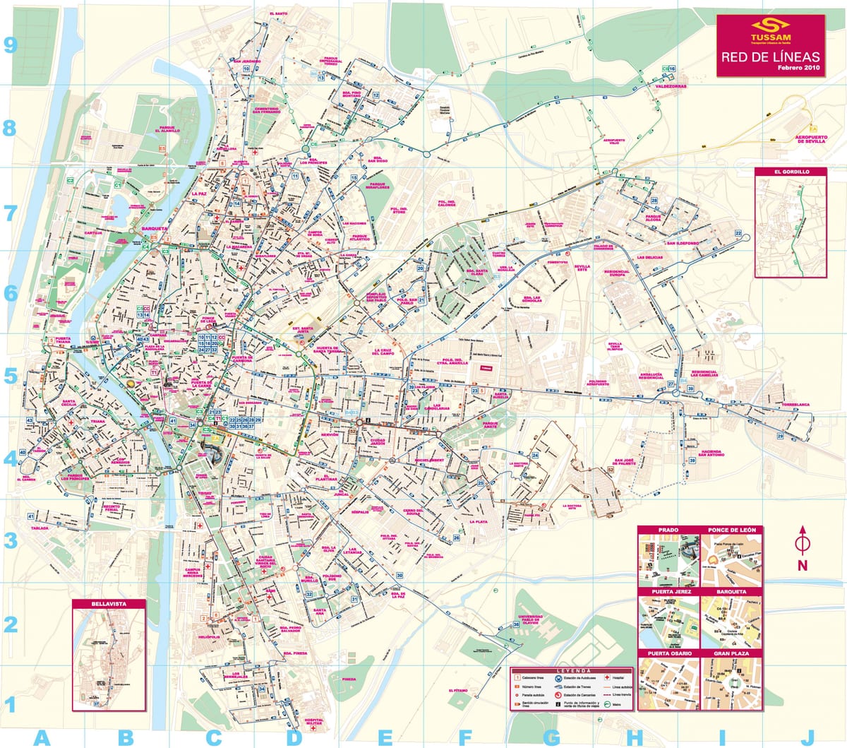 mapa de Sevilla estación de autobuses