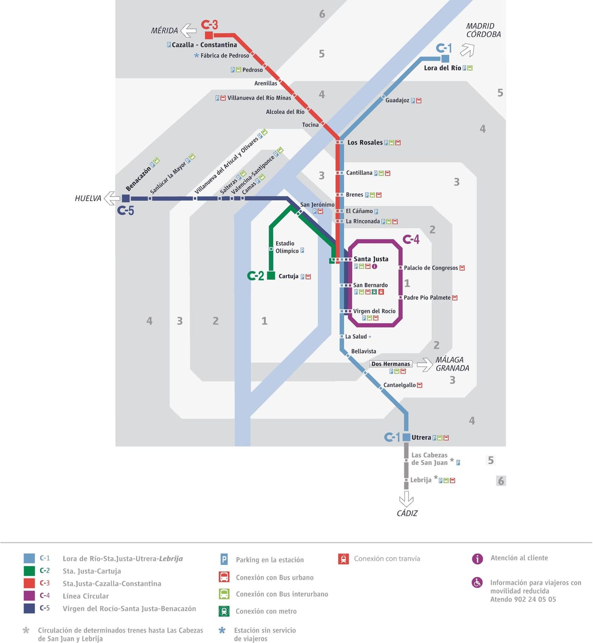estación de tren en Sevilla mapa