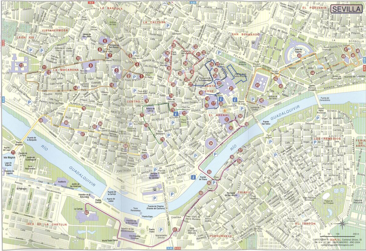 rúa mapa de Sevilla españa