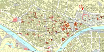 Mapa de Sevilla e área circundante