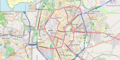 Mapa de Sevilla españa barrios