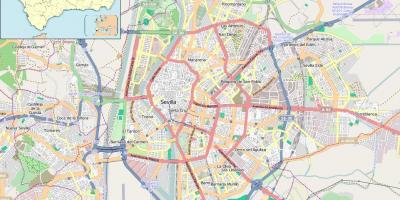 Mapa de Sevilla españa barrios
