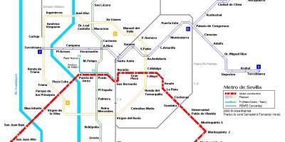 Mapa do metro de Sevilla