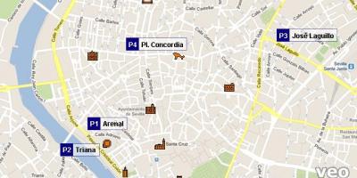 Mapa de Sevilla aparcamento