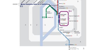 Estación de tren en Sevilla mapa