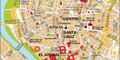 Sevilla españa mapa atraccións turísticas